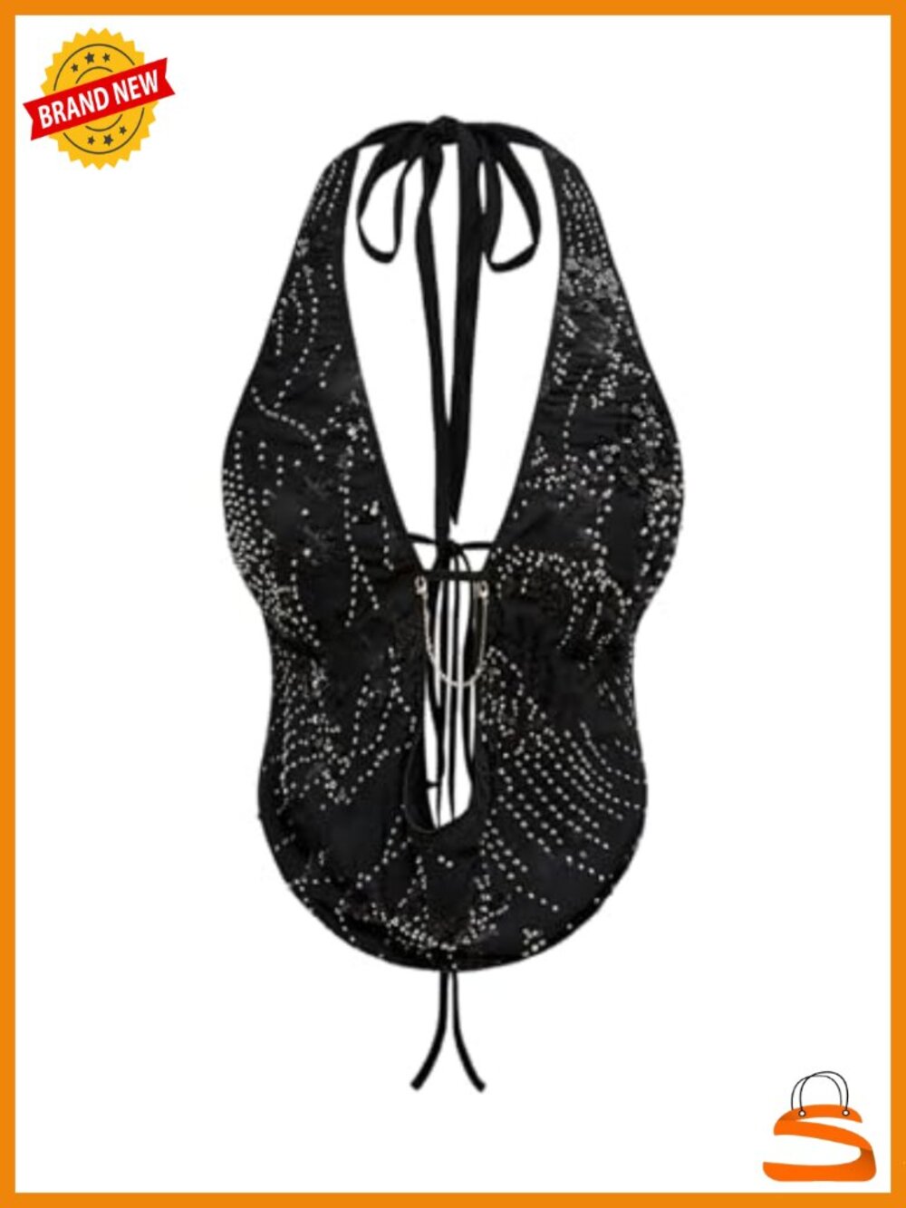 Sequined Cheetah Print Halter Top Sleeveless Y2K Going Out Top
